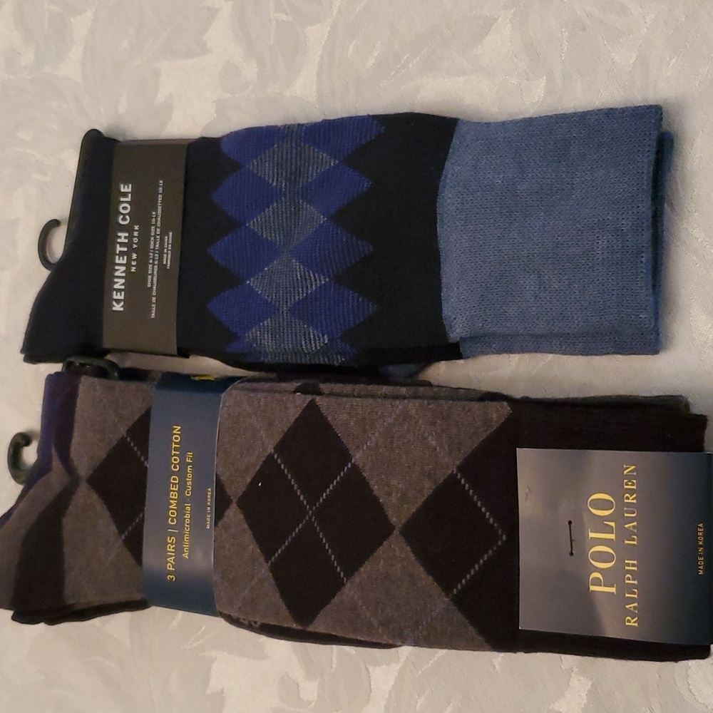 Ralph Lauren and Kenneth Cole Dress Socks (New)